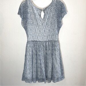 Anthropologie Weston Wear polka dot A-Line Mini blue Dress with Flutter Sleeves